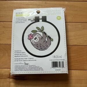 Dimensions Cross Stitch Kit - Sloth with Pink Flower